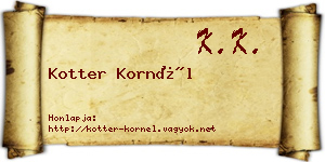 Kotter Kornél névjegykártya